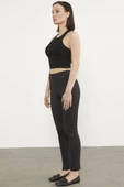 Önden Dikiş Detaylı Tayt - Siyah thumbnail 3