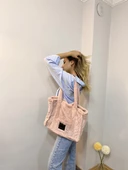 LuLuYen Peluş Çanta 2025 Sonbahar Kış Sezonu Yeni Moda Çok Şık Trend Yumuşacık Omuz Çantası - 12