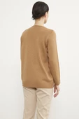 Önü Örgü Detaylı Triko Basic Kazak - Kamel thumbnail 4