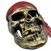 Plastik Korsan Maskesi Halloween Kurukafa Gold - 2