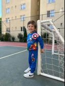 ERKEK ÇOCUK KARAKTER BASKILI BİSİKLET YAKA PAMUK EŞOFMAN TAKIMI - 1