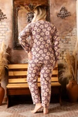 Nisanca Büyük Beden Peluş Polar Pijama Takımı- Kışlık Büyük Beden Kadın Pijama - 3