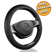 Automix Araç Araba Otomobil Direksiyon Koruma Kılıf Oto Kılıfı 36 38 CM Noktalı SİYAH 3077 - 1