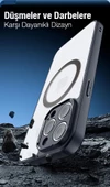 Polham iPhone 13 Pro Uyumlu Premium Buzlu Sert Kamera Koruyuculu Kılıf, Magsafe Uyumlu Kılıf - 3