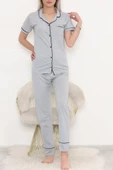 Önü Cepli Pijama Takımı Gri - 11404.1048. - 1