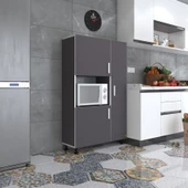Kenzlife mini fırın dolabı alpkuntsol gri 148*90*30 ayaklı mikroalga midi fırın mutfak - 1