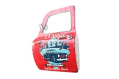 Dekoratif Classic Garage Temalı Kırmızı Araba Kapısı Ayna - 2