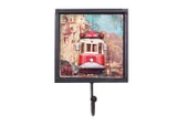 Dekoratif Metal Askı Tramvay Dekorlu Retro Askılık Vintage - 1
