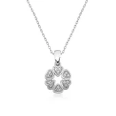 925 Ayar Gümüş Kalp Çemberi Kadın Gümüş Kolye - 1