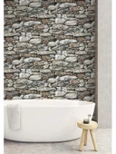 Taş Duvar Desenli Kendinden Yapışkanlı 3D Duvar Raf Kapı Kaplama Kağıdı 3 Metre 60 Cm - 3