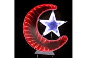 Ay Yıldız Pano Türk Bayrağı Şerit Ledli Işıklı Tablo Hediyelik - 1