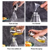 Paslanmaz Çelik Başlıklı Cam Spray Yağdanlık - 2