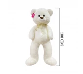 Salaş Ayı 100 Cm Ekru Pelüş Ayı Sevgiliye Hediye - 1