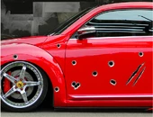 Motosiklet Araba Oto Çıkartmaları 3D kurşun Delik sticker - 1