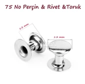 Perçin Rivet 75 no 12mm 25 Takım (Leathercraft, Deri Hobi) - 6