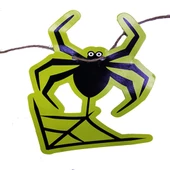 Parti Örümcek Şekilli Asmalı Halloween Flama Banner Afiş 2 Metre - 1