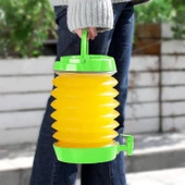 Akordiyonlu Su Sebili Meşrubat İçecek Kabı Bidonu Damacana Katlanabilir Musluklu Körüklü 5.5 Litre Termos Piknik Kamp Mangal Yeşil - 5