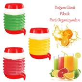 Akordiyonlu Su Sebili Meşrubat İçecek Kabı Bidonu Damacana Katlanabilir Musluklu Körüklü 5.5 Litre Termos Piknik Kamp Mangal Kırmızı - 4