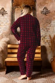 Nisanca Büyük Beden Kışlık Düğmeli Gömlek Pijama Takımı - 7