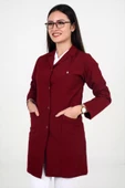 Deniz İş Kıyafetleri Kadın Alpaka Kumaş Bordo İş Önlüğü - 2