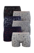Erkek Likralı Boxer 6 lı Desenli Karışık Renkler (Menbox 1052) - 5