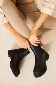 Albishoes M.P Kaymaz Taban Soğuk Geçirmez Suya Dayanıklı Kadın Bot Postal Chelsea Kışlık Bot - 5