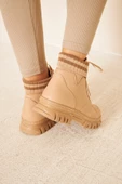 Albishoes M.P Kaymaz Taban Soğuk Geçirmez Suya Dayanıklı Çoraplı Kadın Bot Postal Çizme Kışlık Bot - 8