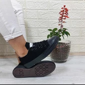 Fiyra 554 Siyah-Siyah Kısa Unisex Sneaker Keten Spor Ayakkabı - 2