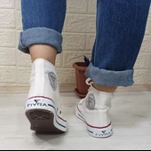 Fiyra 555 Beyaz Uzun Unisex Sneaker Keten Spor Ayakkabı - 6