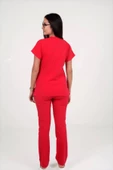 Deniz İş Kadın Linda Yarasakol Nar Çiçeği Renk Scrubs Takım - 5