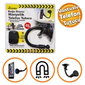 Araba Araç İçi Oto Ofis Ev Masa Mıknatıslı Kuğu Boynu Manyetik Vantuzlu Telefon Tutucu - 1