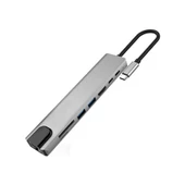 8 in 1 Type-C USB 3.0 Hub HDMI Ethernet Mikro SDTF OTG Adaptörü - 1