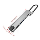 8 in 1 Type-C USB 3.0 Hub HDMI Ethernet Mikro SDTF OTG Adaptörü - 4