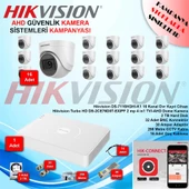 Hikvision AHD 16 Adet 2 Mp Dome Güvenlik Kamera Seti - 1