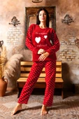 Nisanca Kışlık Kadın Welsoft Polar Pijama Takımı - Yeni Yıl Pijaması - 3
