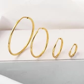 Altın Halka Küpe 14 Ayar 2,5 cm. Çaplı - 6