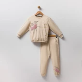 Jolbaby Unicorn Desenli Alt Üst Kız Çocuk Eşofman Takım - 1