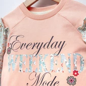 Jolbaby Fırfır Detaylı Baskılı Kız Çocuk Sweatshirt Bluz - 2