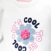 Jolbaby Çiçek Detaylı Kız Bebek Sweatshirt Bluz - 2