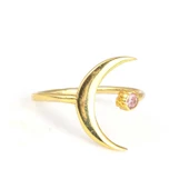 925 Ayar Gümüş Hilal Taşlı Yüzük thumbnail 2