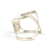 925 Ayar Gümüş  X Yüzük thumbnail 2