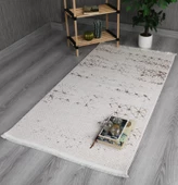 My EvillaModern Dekoratif Star Seri Krem Kahverengi Dokuma Halı - 1