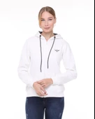 Backpacker Kadın Sweatshirt Kapüşonlu Fermuarlı Ekru - 2