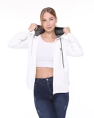 Backpacker Kadın Sweatshirt Kapüşonlu Fermuarlı Ekru - 7