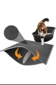 BUFFER® Kedi Tuvalet Önü Kum Toplayıcı Temizleyici Elekli Gri Paspas - 9
