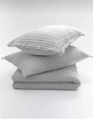Merinos Çift kişilik  Modern Line 3 Parça Battaniye Seti - Gri - 4