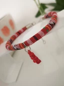 Kedi Köpek Boyun Tasması Bohem Kedi Kolyesi Renkli Jelibon Ayıcık - Kırmızı - 2