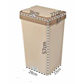 Motek Pratik Kapaklı 40 Litre Kirli Çamaşır Sepeti MT-08 - 5