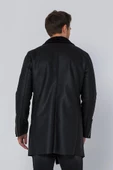 Erkek Regular Fit İçi Yünlü Fermuar Detaylı Deri İşçilikli Klasik Napa Deri Mont - 5