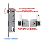Kale Kapı Gömme Kilit Gövde Wc Banyo Kilidi Gövdesi Silindirli Barelli Anahtarlı Kilitli 40 mm - 3